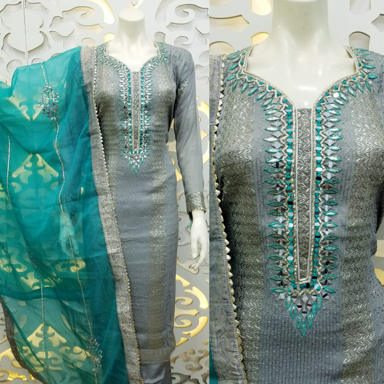 Beautiful Fulkari Dupatta Suit designs | Phulkari Dupatta with Punjabi Suit  | #fulkarisuit - YouTube